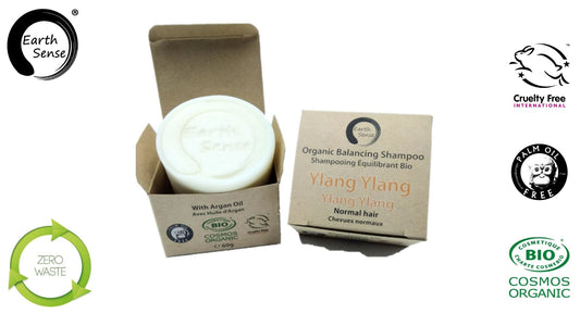 Organic Certified Balancing Solid Shampoo - Ylang Ylang - Normal & all Hair Types 60g