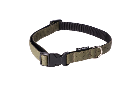 Halsband Khakigrün In Nylon Längenverstellbar Im Rautendesign
