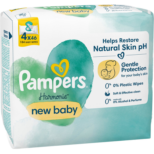 Pampers Chusteczki nawilżane Delicate Care New Baby 4 x 46 szt. (8006540815762)