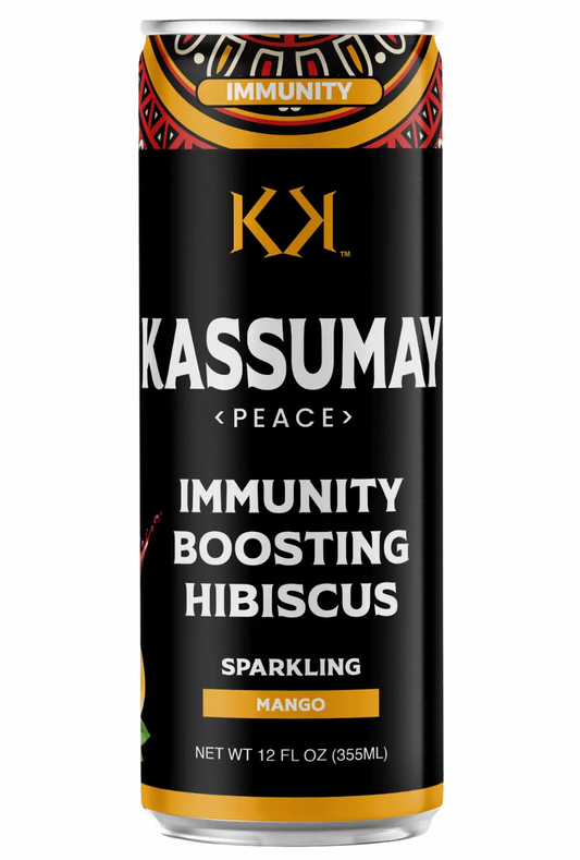 MANGO SPARKLING - 12-Pack Immunity Boosting Natural Healthy Plant-Based Hibiscus Beverages