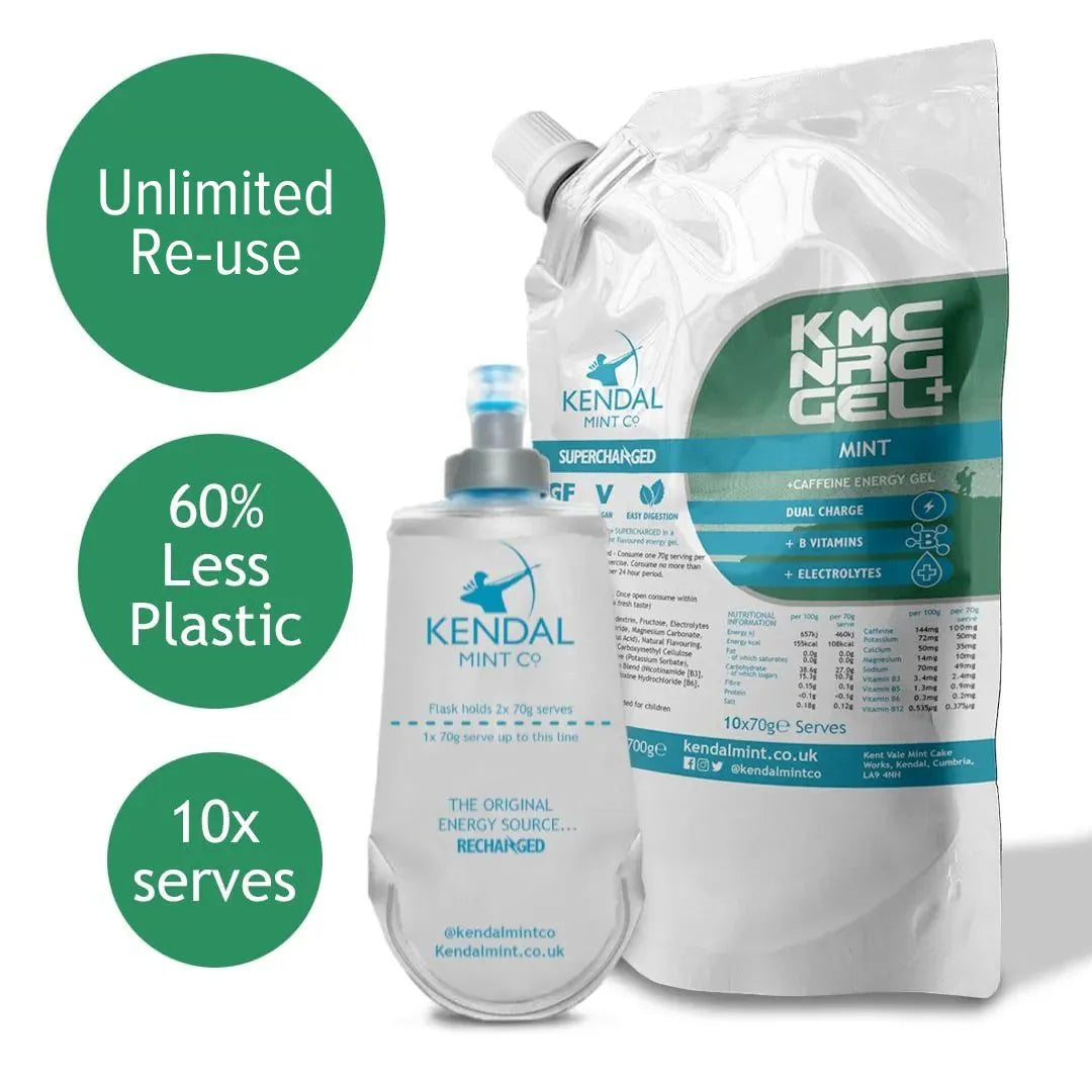 KMC NRG GEL+ Energy Gel Refill Pouch Mint Caffeine (10 x 70g Serves)-2
