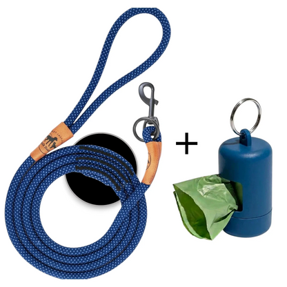 Reflektionsleine© mit Handschlaufe und veganem Leder