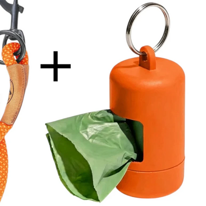 Reflektionsleine© mit Handschlaufe und veganem Leder